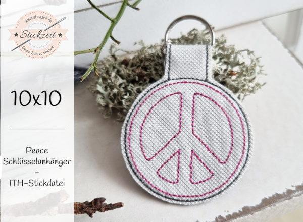 Peace Schlüsselanhänger - ITH-Stickdatei